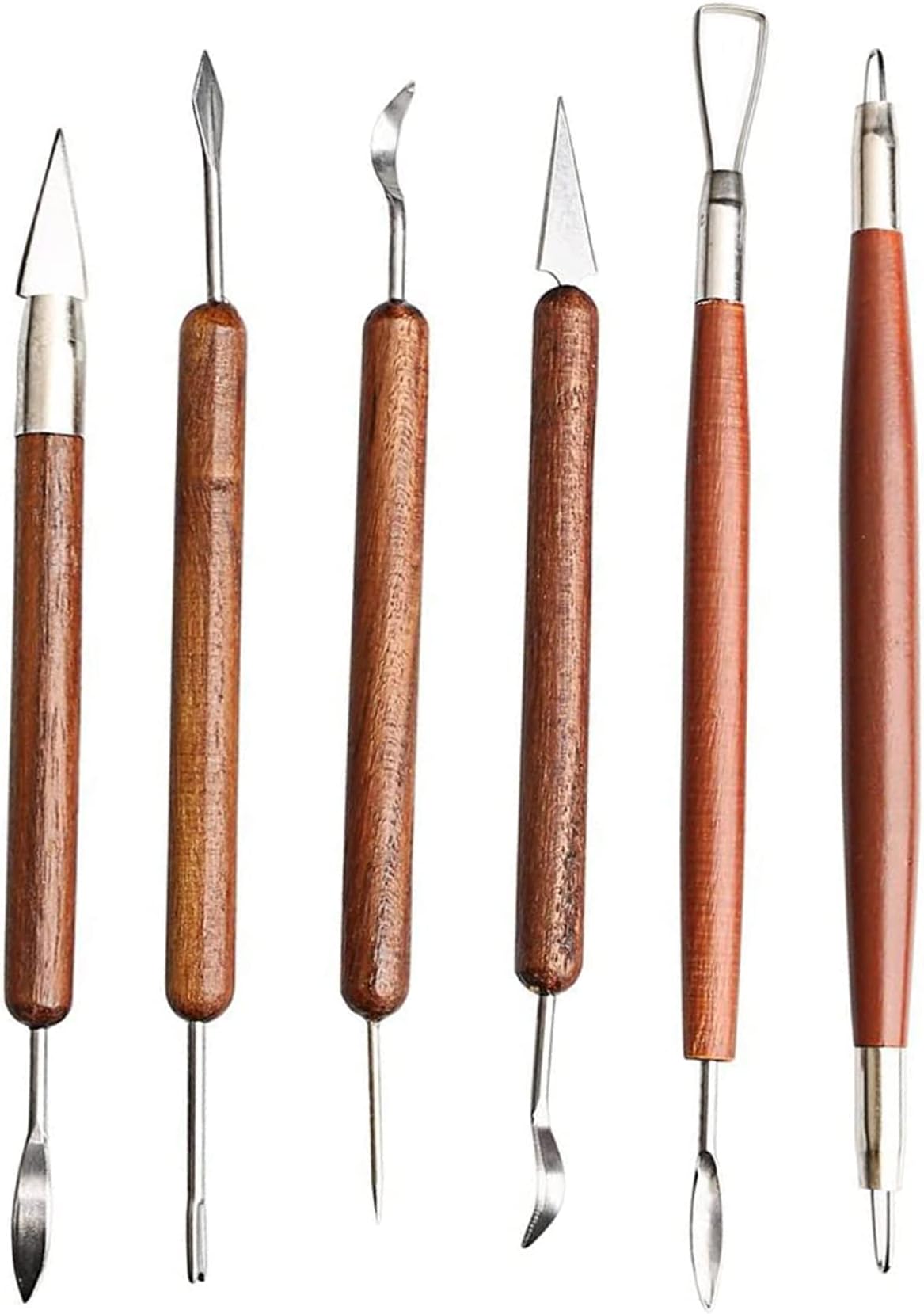 S and E six-piece double-sided pottery and clay sculpting tool set