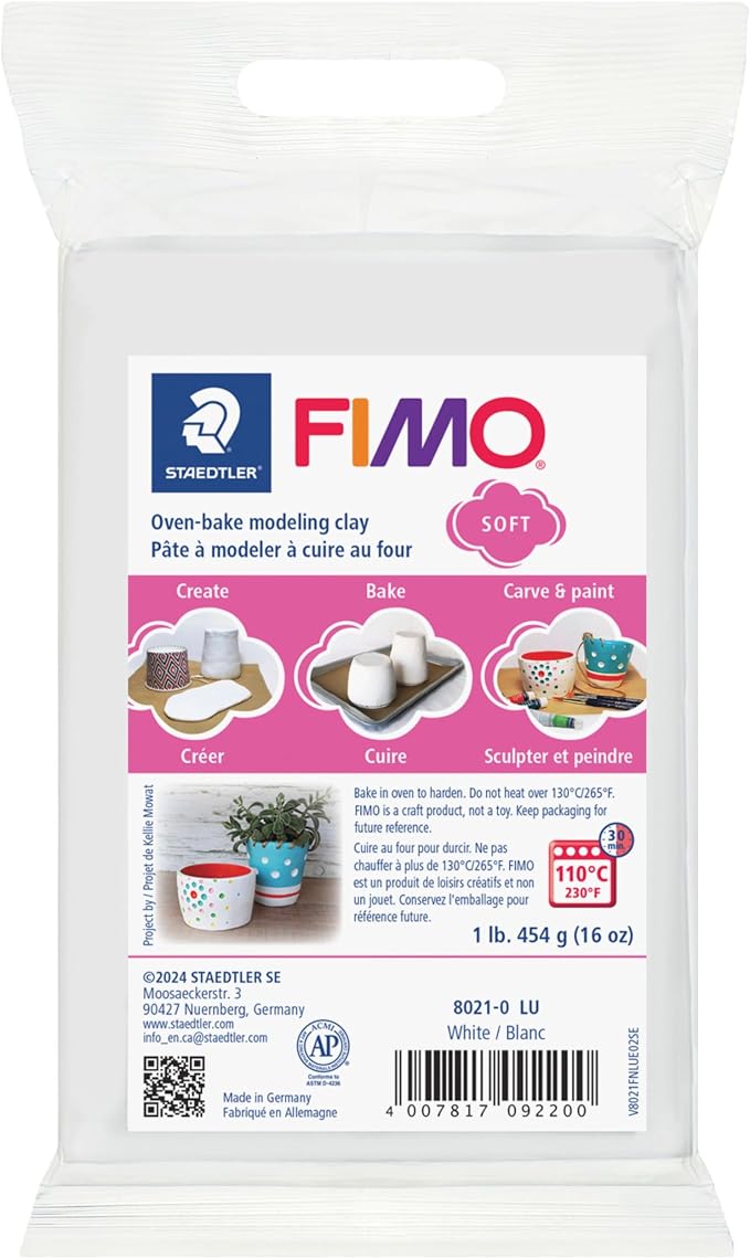 STAEDTLER FIMO Soft white polymer clay one-pound block