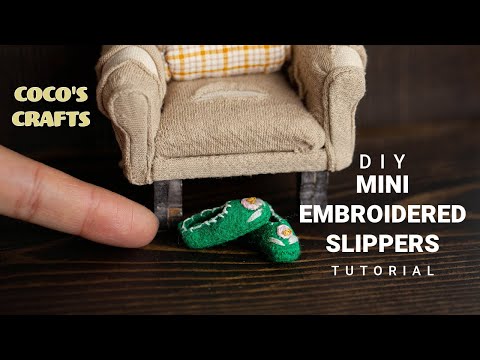 Video thumbnail: Miniature embroidered slipper tutorial