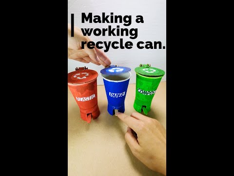 Video thumbnail: How to make a working mini recycle can with lid