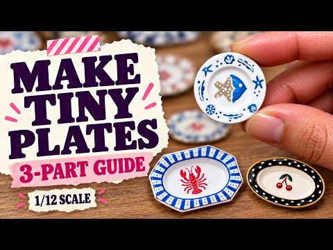 Video thumbnail: 3 Ways to Make Miniature Plates for Dollhouses | Clay, 3D Printed Molds & Decals