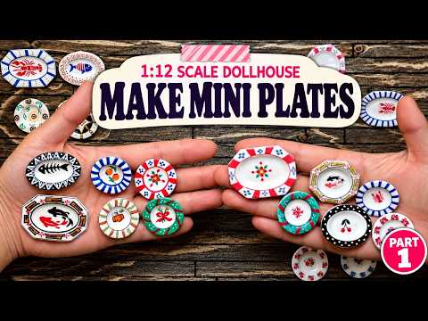 Video thumbnail: How to Make Miniature Clay Plates for Dollhouses (Part 1) | Cardboard Mold + Hand Painting