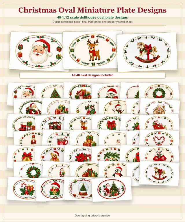 Classic Christmas Plate Designs · 40 Oval