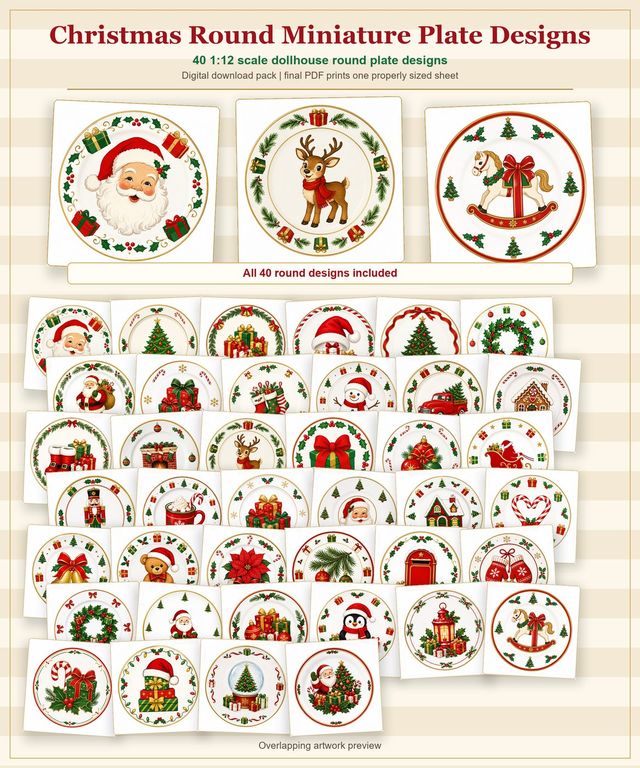 Classic Christmas Plate Designs · 40 Round