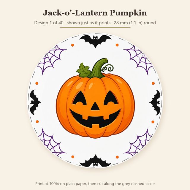 Cute Halloween Plate Designs · 40 Round