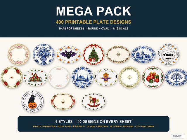 Printable Plate Mega Pack · 400 Designs